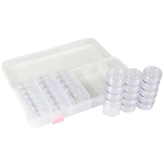 Large Plastic Bead Storage Organizer Box, 28 Jars - Containers for Beads & Supplies - Organizers for Craft, Art, Painting - Plastic Container Case for Organization {6}