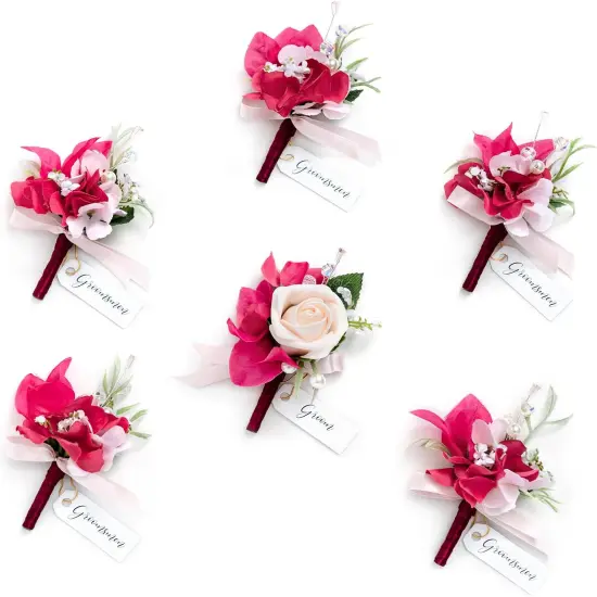 Boutonniere Set of 6 for Groom & Groomsmen Cinnamon rose {6}