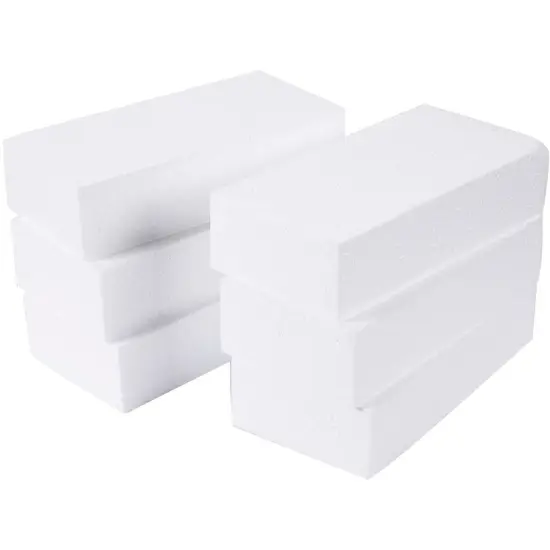 6 Pieces Foam Blocks for Crafts - Polystyrene Brick Rectangles for Art Sculpting, Flower Arrangements, DIY, Packing (8 x 4 x 2 in) {2}