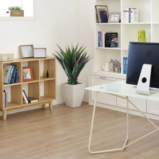 Elegant 37.4-Inch Faux Agave Plant with 33 Lifelike Leaves in Modern Pot - Ideal for Home and Office Decor, Floral Home by Artificial Flowers {2}