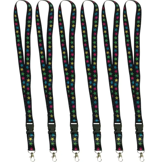 Chalkboard Brights Star Lanyard, Pack of 6 {1}