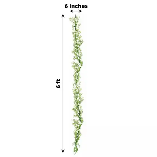 6 ft WHITE GREEN Silk Baby Breath Artificial Flower GARLAND Party Decorations {5}