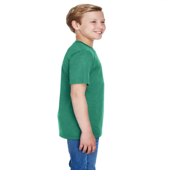 Team&reg; Youth Sonic Heather Performance T-Shirt Sp Red Heather {3}