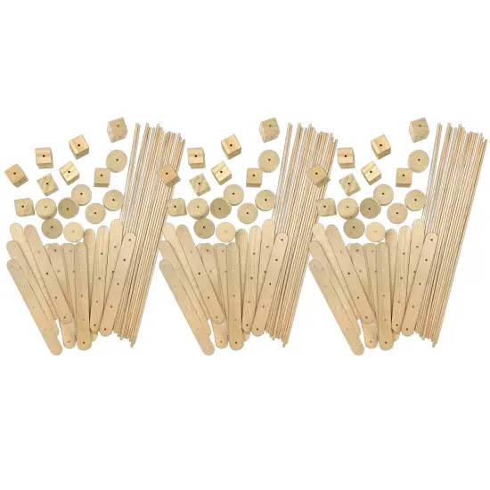 STEM Basics: Wood Construction Kit - 66 Per Pack, 3 Packs {1}