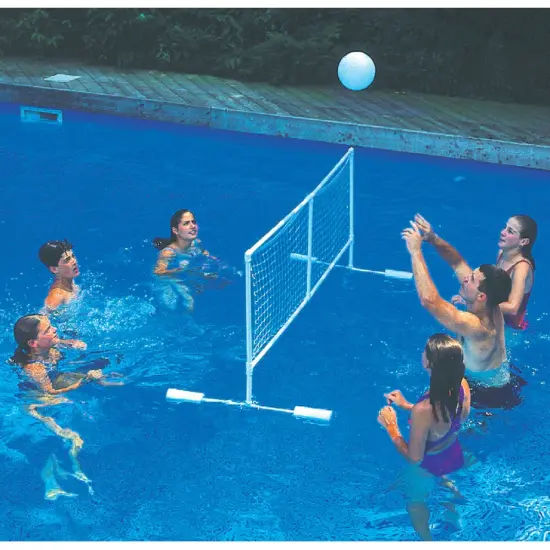 Swim Central 86" White Water Sports Swimming Pool Floating Volleyball Game With Net And Ball {1}