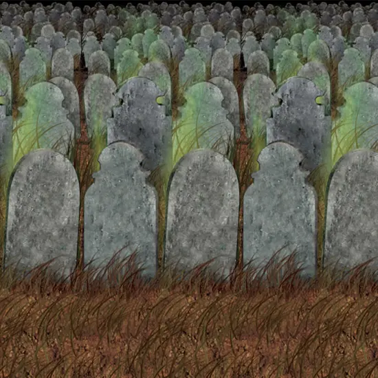 Beistle - Graveyard Backdrop - 4' x 30' - 6 Pack {1}