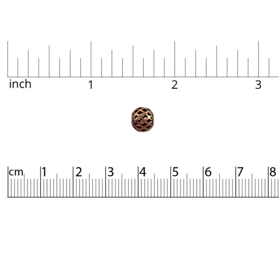 Round Filigree Bead 8mm Antique Copper Plated (10-Pcs) {3}
