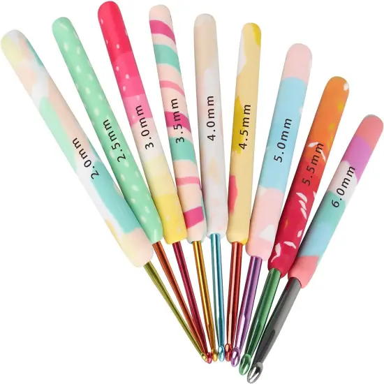 Warm Crochet Hooks for Grandmother, Art Aluminum Soft Grip Crochet Needles for Crocheting, Knitting Hook for Crochet Yarn Craft - Premium Knitting & Crochet Supplies Bright Fruit {1}