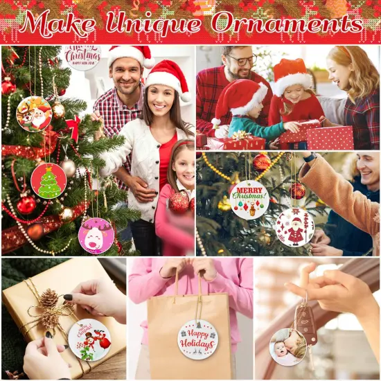 35 PCS Sublimation Ornament Blanks, Round Blank Sublimation Ornaments Sublimation Christmas Ornament Blanks for Christmas Tree Décor, DIY Handmade Crafts(2.76 inches) {3}