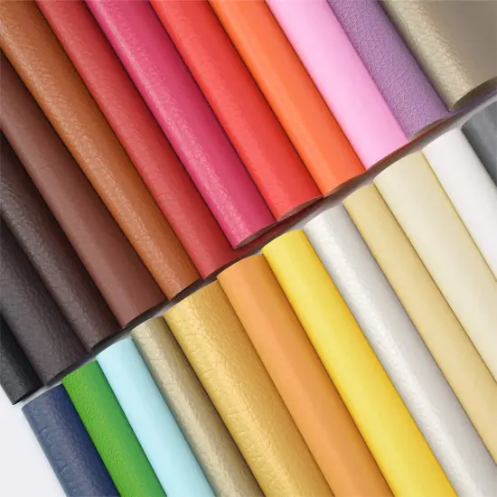 24 Pieces 8"x13.4"(20x34cm) Colored Faux PU Leather Sheets Upholstery Crafts Fabric for Bag Making, Hat Making, Hair Crafts Making, DIY Jewelry Making, Sewing, Shoe Making {2}