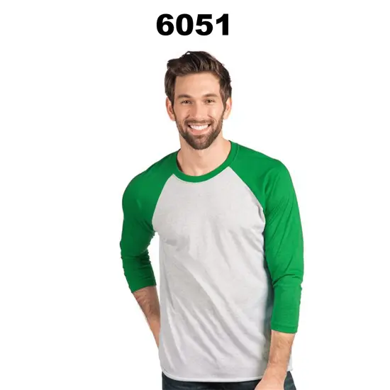 Next Level&reg; Crewneck Triblend Three-Quarter Raglan T-Shirt Heather Body {3}