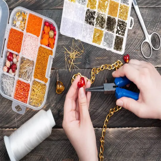 2400 Pieces Earring Making Supplies Kit with 24 Style Earring Hooks, Earring Backs, Earrings Posts and Earring Making Findings for Adult {4}