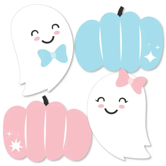 Big Dot of Happiness Boo-y or Ghoul - Ghost and Pumpkin Decorations DIY Halloween Gender Reveal Party Essentials - Set of 20 {3}