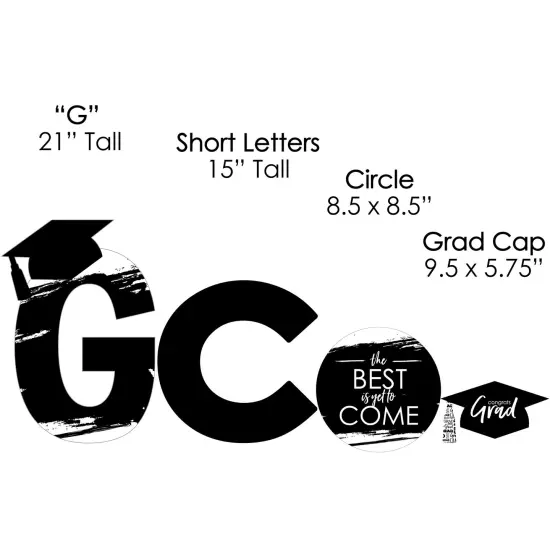 Big Dot of Happiness Black and White Graduation Party Yard Signs - Outdoor Lawn Decorations - ConGRADulations {7}