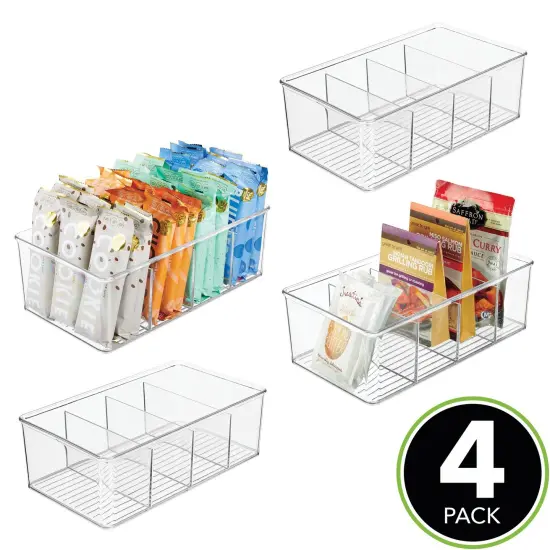 mDesign Plastic Kitchen Pantry Food Storage Organizer Bin, 4 Pack {2}
