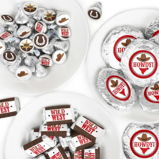 Big Dot of Happiness Western Hoedown - Wild West Cowboy Party Candy Favor Sticker Kit - 304 Pieces {1}