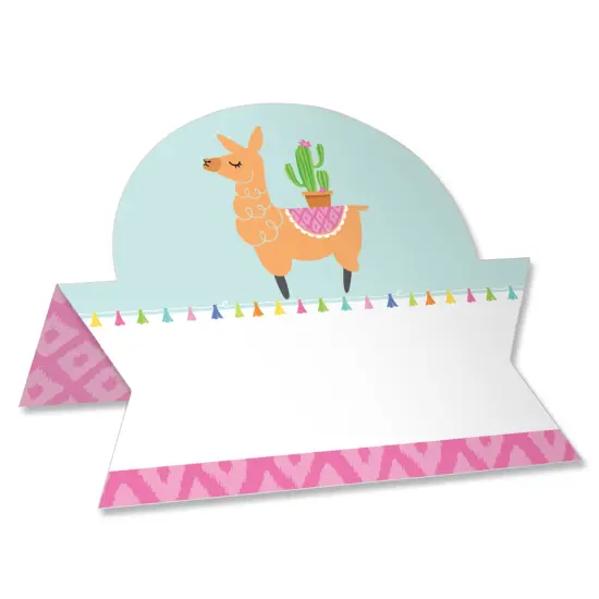 Big Dot of Happiness Whole Llama Fun - Llama Fiesta Baby Shower or Birthday Party Tent Buffet Card - Table Setting Name Place Cards - Set of 24 {1}
