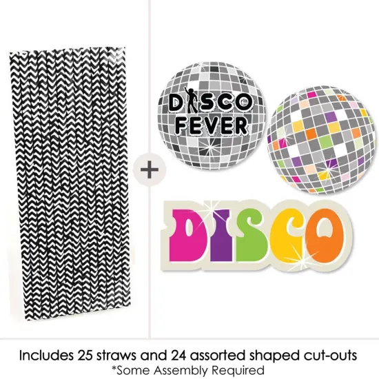 Big Dot of Happiness 70's Disco - Paper Straw Decor - 1970's Disco Fever Party Striped Decorative Straws - Set of 24 {3}