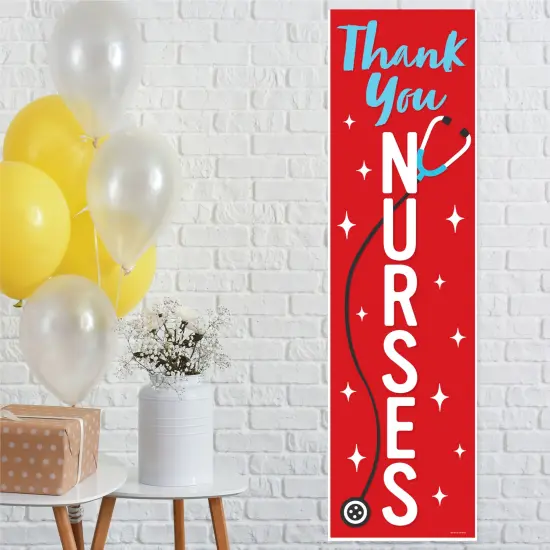 Big Dot of Happiness Thank You Nurses - Nurse Appreciation Week Front Door Decoration - Vertical Banner {1}