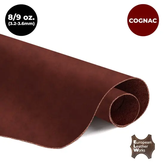 ELW Genuine Leather Vegetable Tanned 8-9 oz. (3.2-3.6mm) Size 6&rdquo; to 14 SQ FT Full Grain Veg Tan Leather AB Grade Cowhide, Heavy Weight, Tooling, Carving, DIY, Holster, Stamping {4}