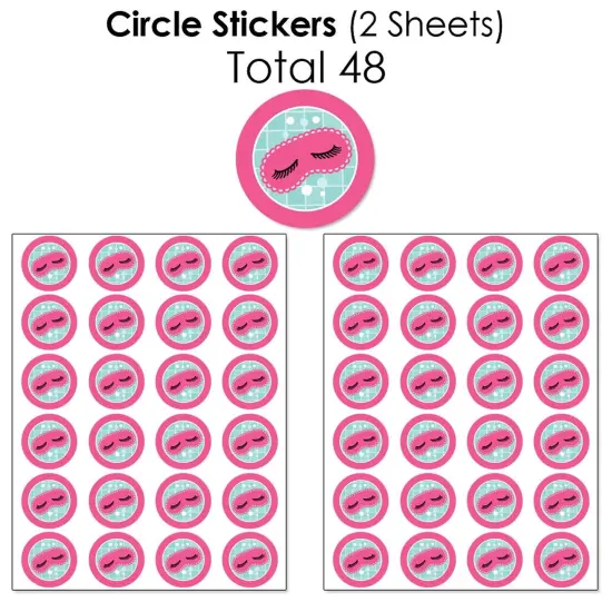 Big Dot of Happiness Spa Day - Mini Candy Bar Wrappers, Round Candy Stickers & Circle Stickers - Girls Makeup Party Candy Favor Sticker Kit - 304 Pcs {7}