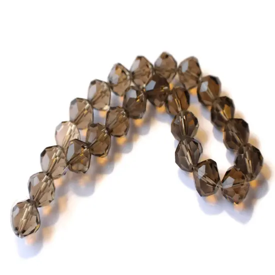 24 12mm Grey Crystal Faceted Bicone Beads {5}