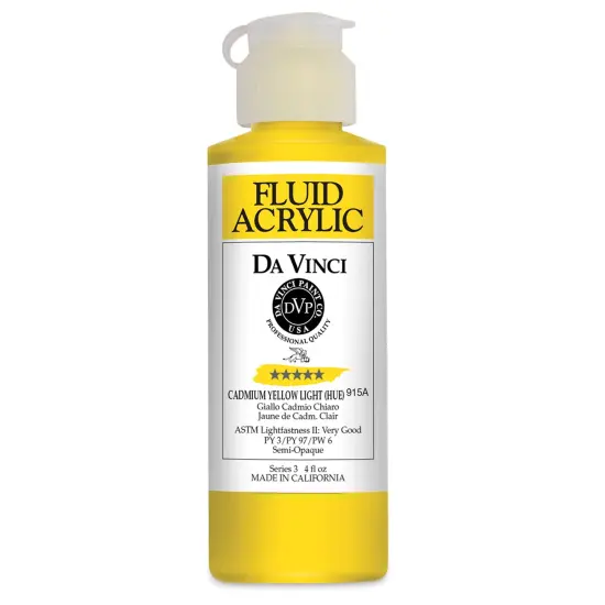 Da Vinci Fluid Acrylics - Cadmium Yellow Light Hue, 4 oz bottle {1}