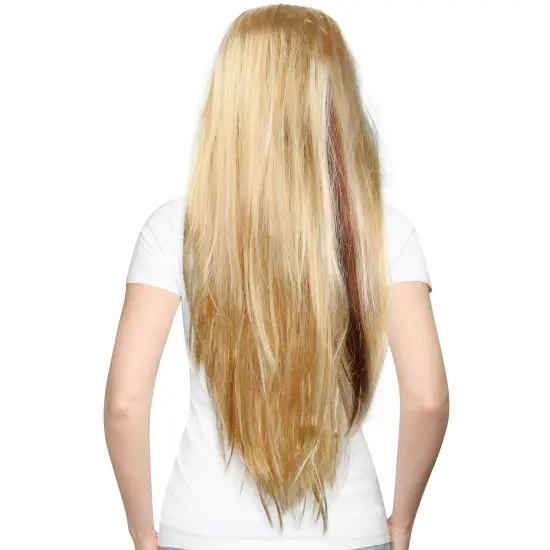 Long Blond Princess Wig - Blonde Kids Pretend Play Costume Accessories Princess Wigs for Children {3}