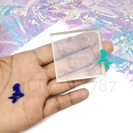 Mermaid Earring Silicone Mold | Studs Earring Mold | Resin Mold | Crafter mold| Sea 2 pairs (A9) {1}