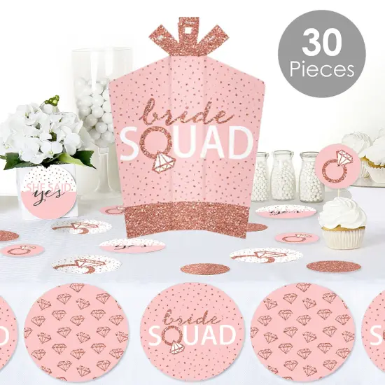 Big Dot of Happiness Bride Squad - Rose Gold Bridal Shower or Bachelorette Party Decor and Confetti - Terrific Table Centerpiece Kit - Set of 30 {3}