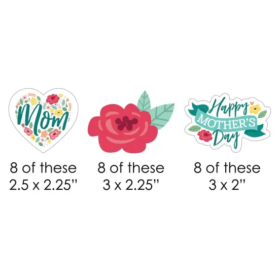 Big Dot of Happiness Colorful Floral Happy Mother's Day - DIY Shaped We Love Mom Party Cut-Outs - 24 Count {3}