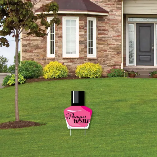 Big Dot of Happiness Spa Day - Outdoor Lawn Sign - Girls Makeup Party Yard Sign - 1 Piece {4}
