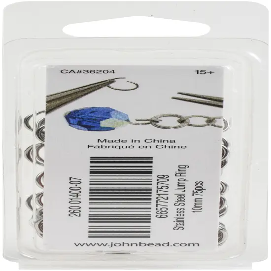 John Bead Stainless Steel Jump Ring 75/Pkg-10mm {2}