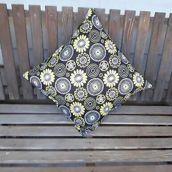 Mellow Yellow Decorative Pillow 18in Square Cotton Fabric and Mad... {1}