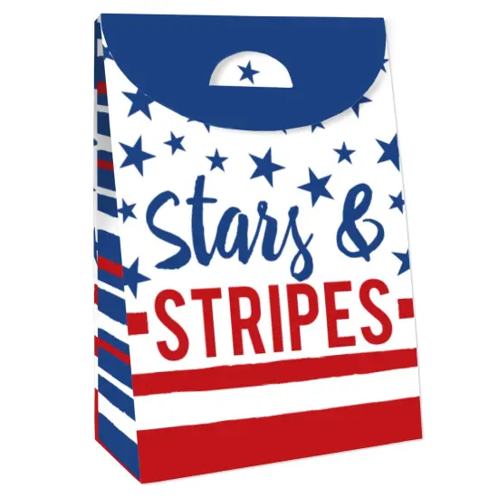 Big Dot of Happiness Stars & Stripes - Patriotic Gift Favor Bags - Party Goodie Boxes - Set of 12 {4}