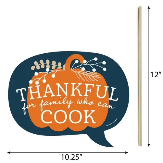 Big Dot of Happiness Funny Happy Thanksgiving - Fall Harvest Party Photo Booth Props Kit - 10 Piece {6}