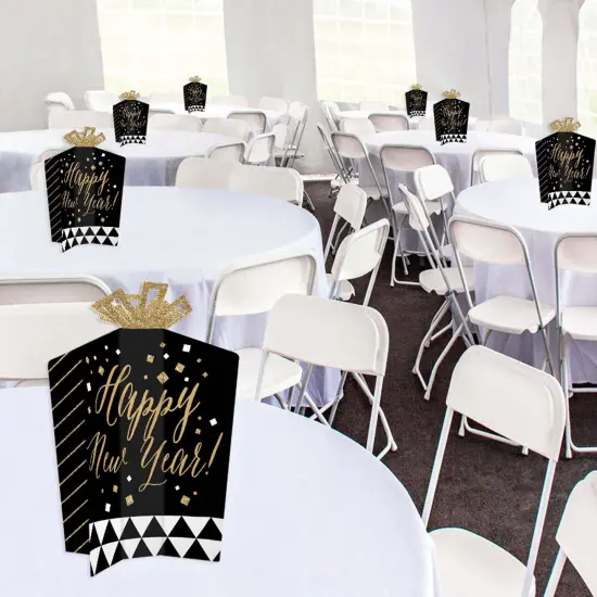 Big Dot of Happiness New Year's Eve - Gold - Table Decorations - New Years Eve Party Fold and Flare Centerpieces - 10 Count {6}