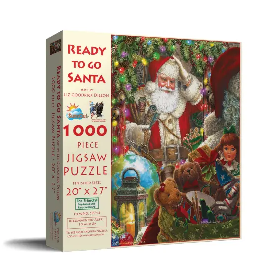 Sunsout Ready to Go Santa 1000 pc Christmas Jigsaw Puzzle 59714 {3}