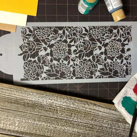 Peony Cake Side Stencil | C1028 by Designer Stencils | Cake Decorating Tools | {3}