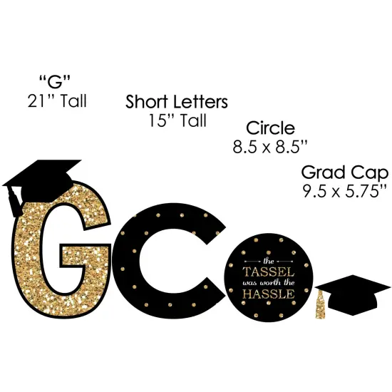 Big Dot of Happiness Gold Graduation Party Yard Signs - Outdoor Lawn Decorations - ConGRADulations {7}