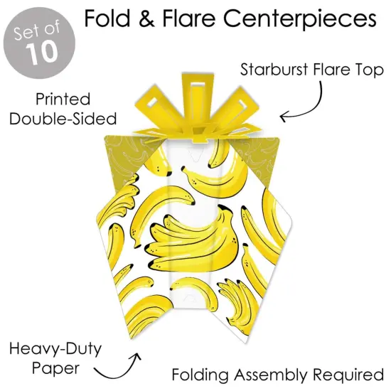 Big Dot of Happiness Let's Go Bananas - Table Decorations - Tropical Party Fold and Flare Centerpieces - 10 Count {4}