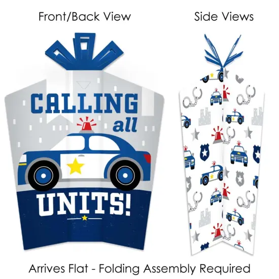 Big Dot of Happiness Calling All Units - Police - Table Decorations - Cop Birthday Party or Baby Shower Fold and Flare Centerpieces - 10 Count {3}