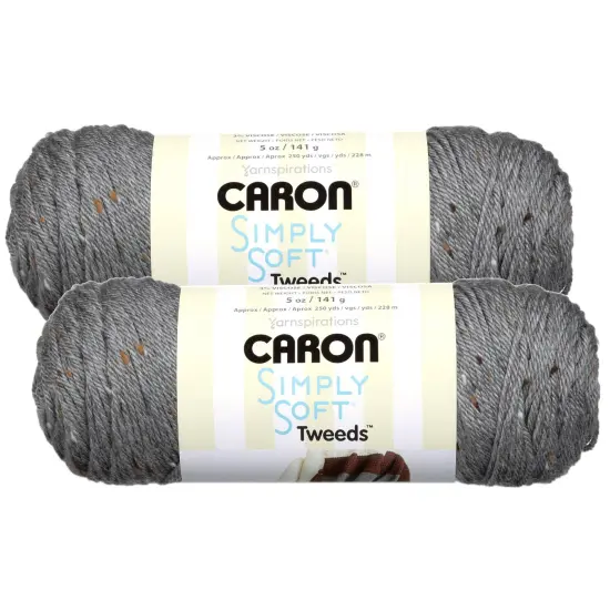 (Pack of 2) Caron Simply Soft Tweeds Yarn-Gray Heather {1}