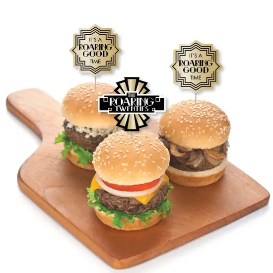 Big Dot of Happiness Roaring 20's - Dessert Cupcake Toppers - 1920s Art Deco Jazz Party Clear Treat Picks - Set of 24 {4}