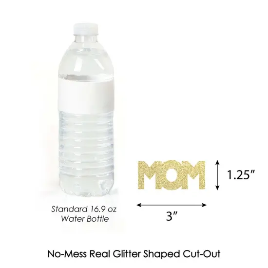 Big Dot of Happiness Gold Glitter Mom - No-Mess Real Gold Glitter Cut-Outs - Mother's Day Confetti - Set of 24 {4}