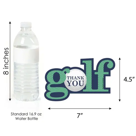 Big Dot of Happiness Par-Tee Time - Golf - Shaped Thank You Cards - Birthday or Retirement Party Thank You Note Cards with Envelopes - Set of 12 {7}