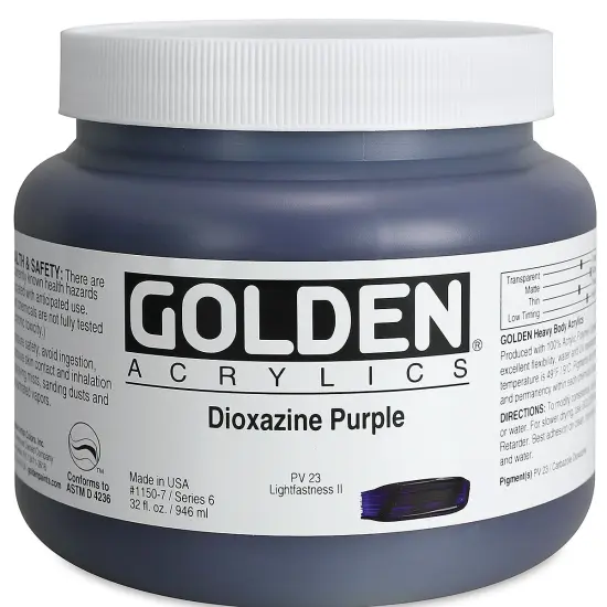 Golden Heavy Body Artist Acrylics - Dioxazine Purple, 32 oz Jar {2}