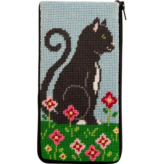 Stitch & Zip Eyeglass Case Needlepoint Kit- Purrfect Cat Multicolor {1}