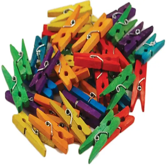 Krafty Kids Mini Wood Clothespins-Colored 1.1875" 40/Pkg {2}