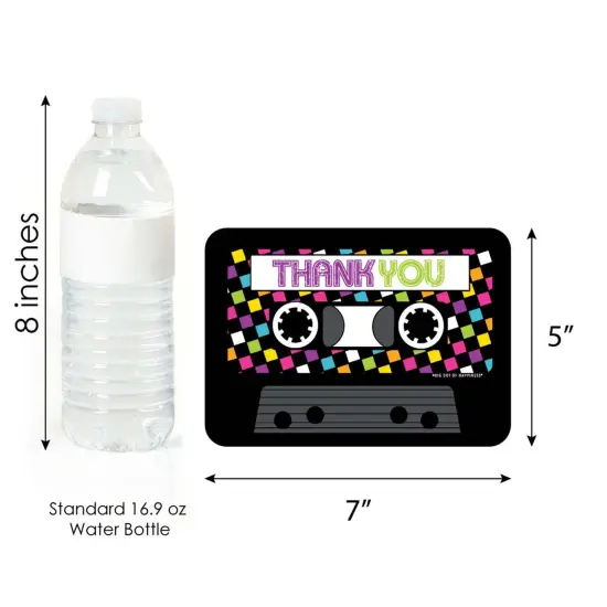 Big Dot of Happiness 80's Retro - Shaped Thank You Cards - Totally 1980s Party Thank You Note Cards with Envelopes - Set of 12 {7}